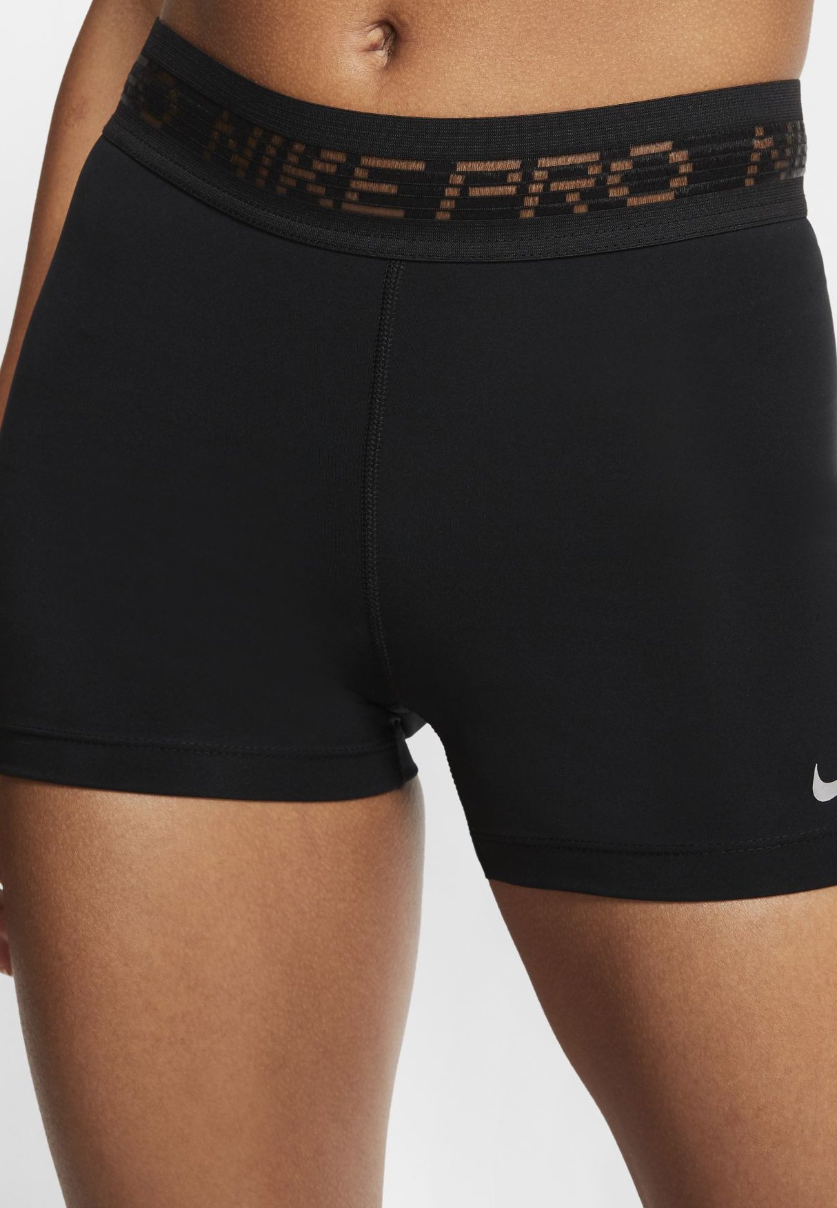 Nike Performance PRO SHORT - Tights - black/black/metallic silver/schwarz -  Zalando.de