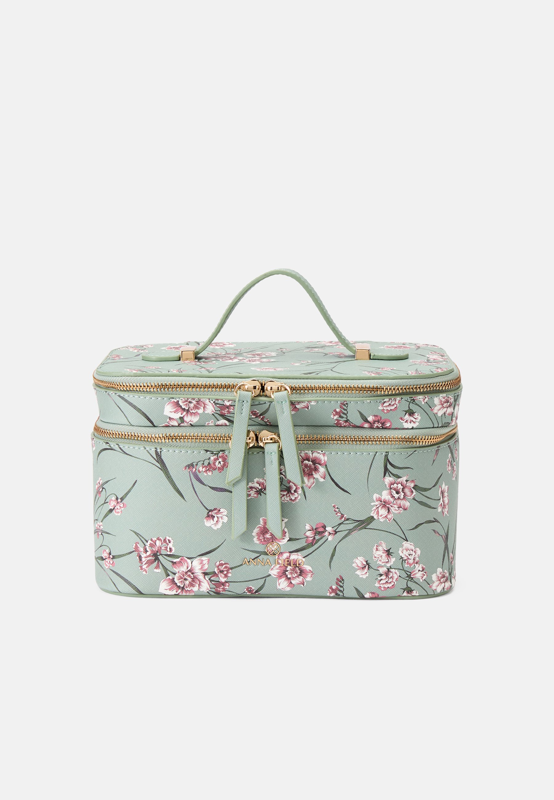 Make-up-Tasche 19,1 X 25,4 Cm, Weiss Mit Opulentem Garten Design – Kosmetiktasche Für Unterwegs
