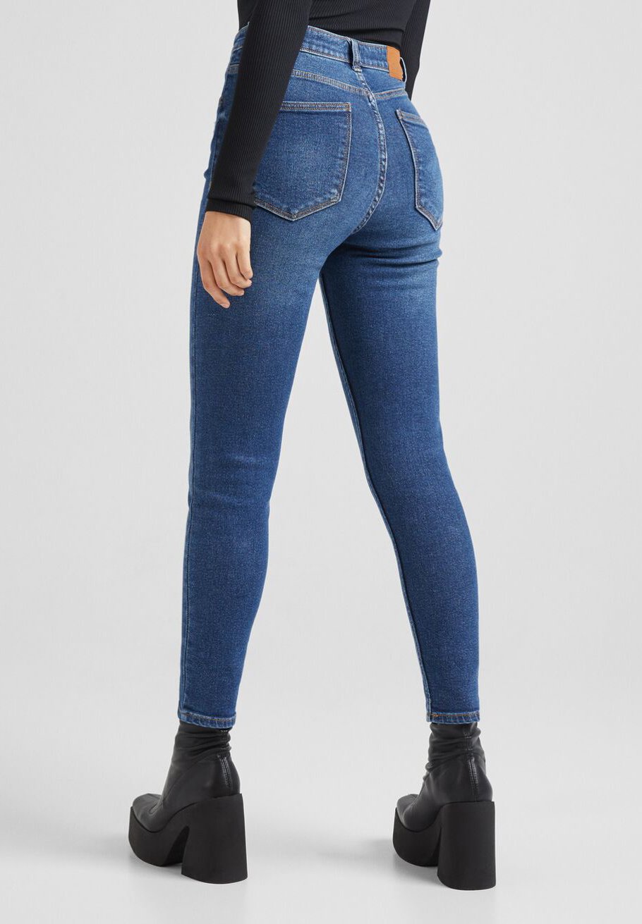Bershka SUPER HIGH WAIST - Jeans Skinny Fit - blue - Zalando.ie