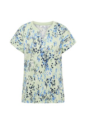 Cecil, T-SHIRT MIT SPLIT NECK UND PRINT - T-shirt imprimé - raw matcha lime