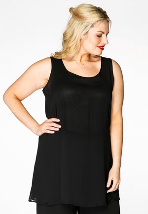 RUNDHALS VOILE - Top - black