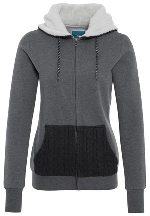 Sweater met rits - mottled grey