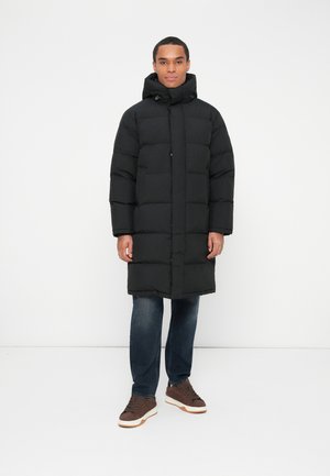 HOODED DOWN MAXI PUFFER - Dunjakker - black