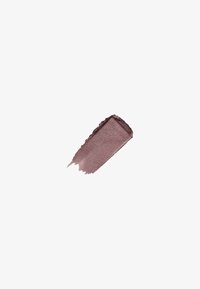 Metallisk mauve øyenskyggeprøve med en jevn tekstur og subtil glans, med en litt uregelmessig kant og myk glans.