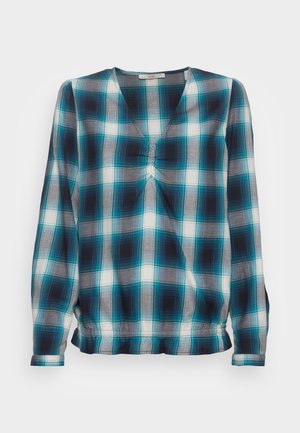 CHECK BLOUSE - Blouse - navy