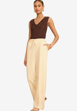 Love & Roses ELASTICATED WAIST WIDE LEG - Hlače - ivory white