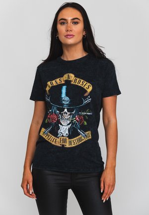GUNS N' ROSES APPETITE WASHED DIP DYE GRAPHIC UNISEX - Print T-shirt - black