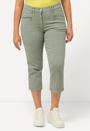 Denim shorts - light moss green