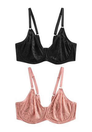 2 PACK - Triangel BH - black pink