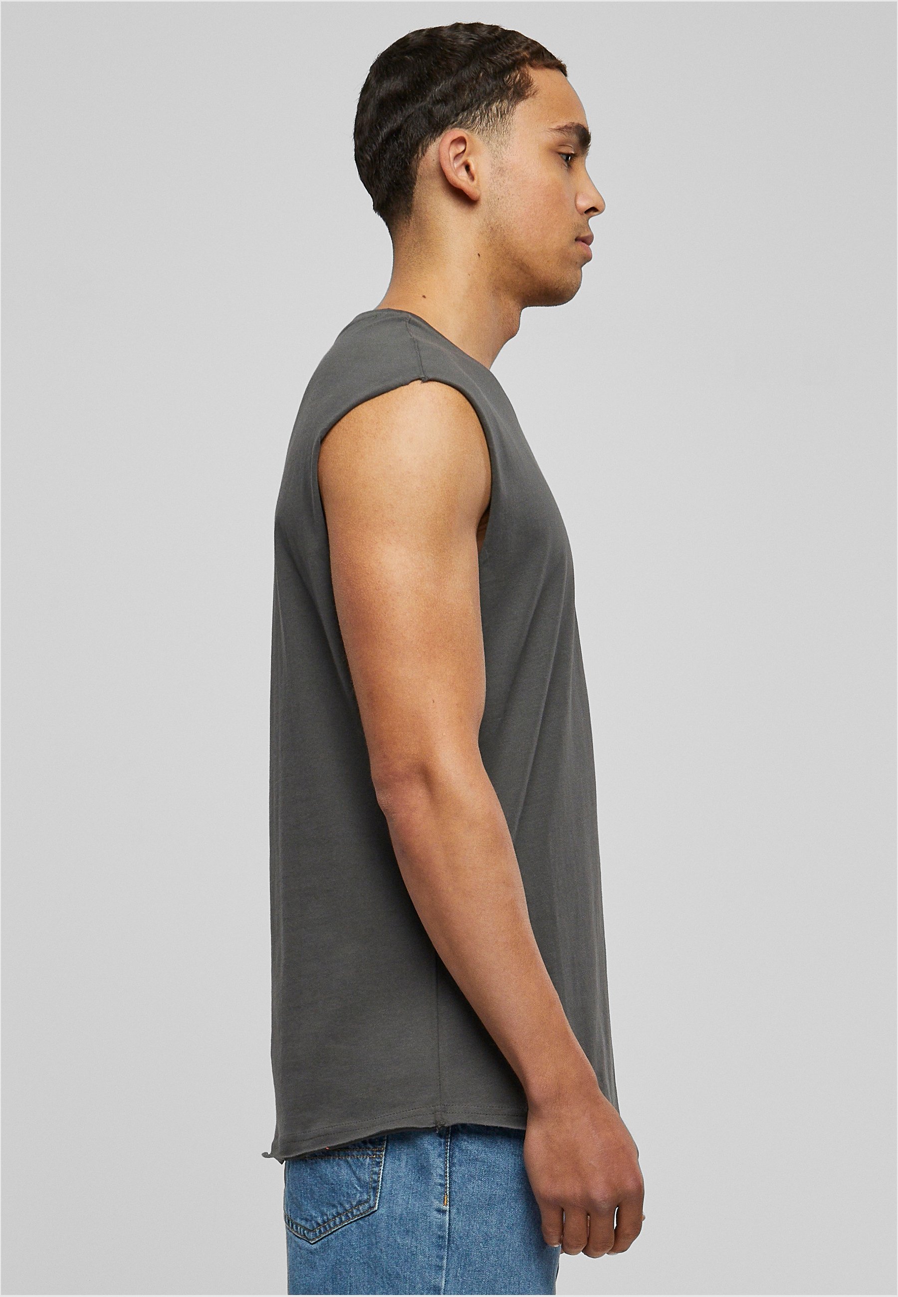 Urban Classics OPEN EDGE SLEEVELESS - Top - grey/black - Zalando.ie