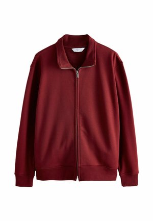 Marin zip-up sweatshirt med hög krage, ribbade ärmslut och nederkant. Tillverkad av mjukt tyg med en slät yta. Dragkedjestängning fram.