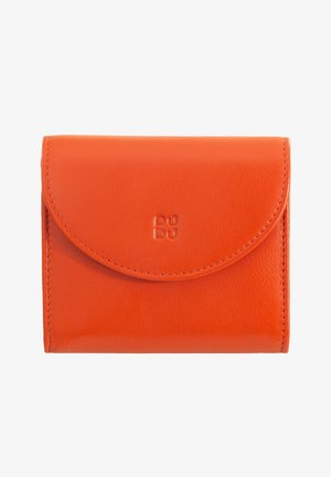 DUDU MINI IN VERA CON ZIP CHIUSURA A BOTTONE COMPATTO - Portemonnee - arancio