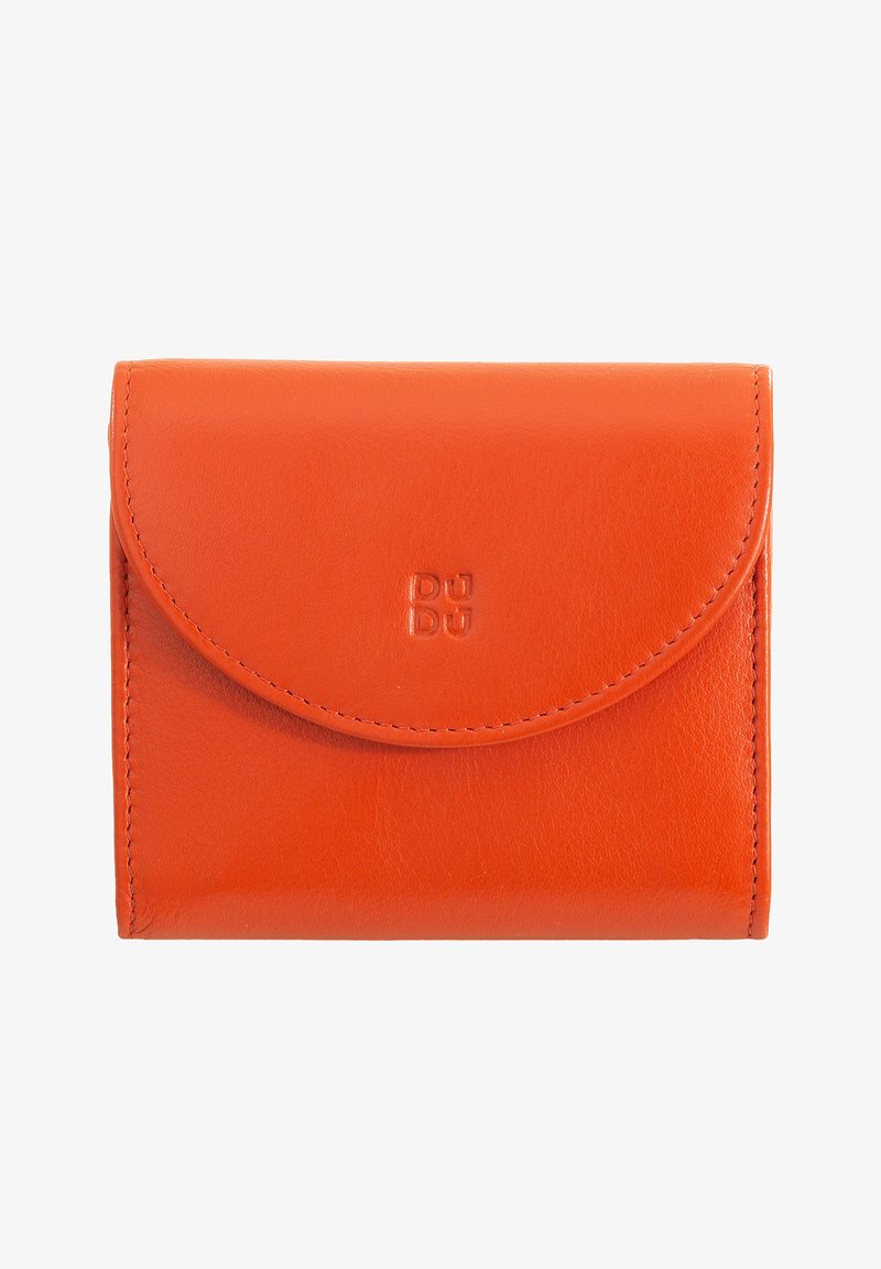 DUDU MINI IN VERA CON ZIP CHIUSURA A BOTTONE COMPATTO - Monedero - arancio