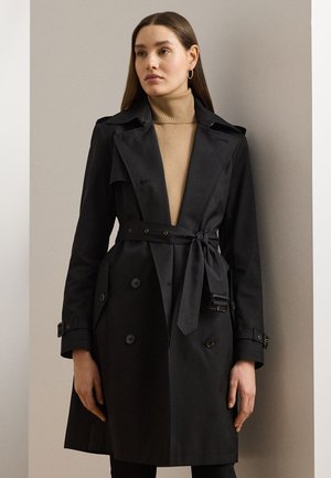 Lauren Ralph Lauren DOUBLE BREASTED COTTON BLEND TRENCH COAT - Καμπαρντίνα - black