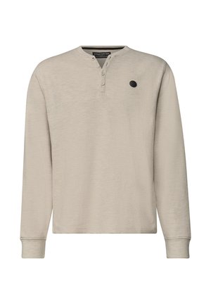 Street One MEN, LANGARM HENLEYSHIRT IM MELANGE-LOOK - T-shirt à manches longues - basic beige