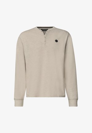 Street One MEN, LANGARM HENLEYSHIRT IM MELANGE-LOOK - T-shirt à manches longues - basic beige