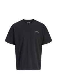 Μαύρο κοντομάνικο μπλουζάκι με στρογγυλή λαιμόκοψη, μικρό λευκό λογότυπο "Jack & Jones Archive Selection" στο αριστερό στήθος.