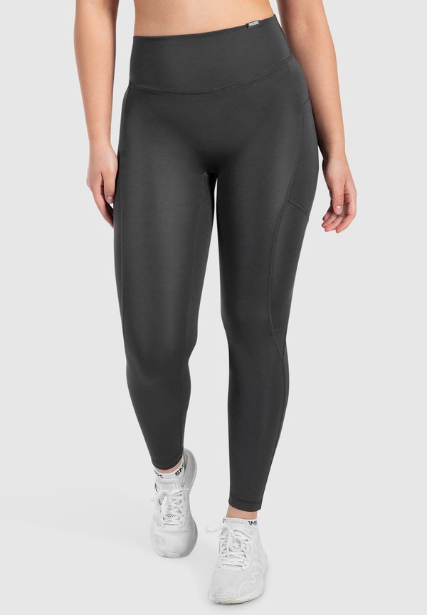 LEGGINGS HIGH WAIST WITH POCKET YOGA PILATES ILISSA - Tights - anthrazit