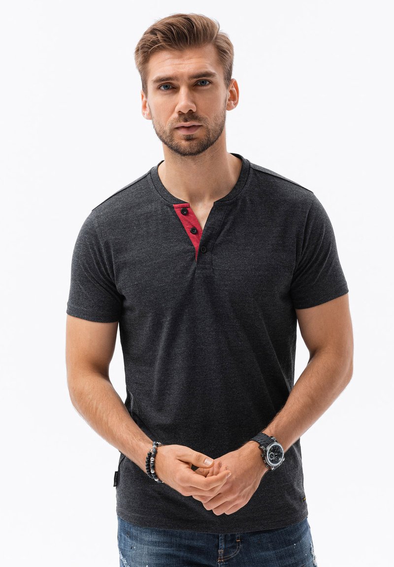 Obre Buttons Ombre WITH BUTTONS - Basic T-shirt - black - Zalando.de