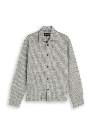 TOM TAILOR DENIM, TOM TAILOR DENIM BLUSEN & SHIRTS OVERSHIRT MIT TASCHEN - Giacca leggera - black white structure