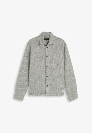 TOM TAILOR DENIM, TOM TAILOR DENIM BLUSEN & SHIRTS OVERSHIRT MIT TASCHEN - Giacca leggera - black white structure