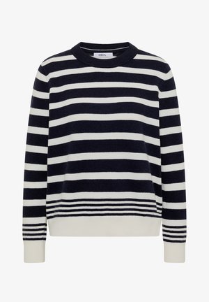 Cecil, PULLOVER MIT RUNDHALS UND STREIFEN - Striktrøje - urban dark blue melange