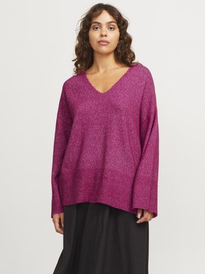 JXLUCCA DIVERSE V-NECK  - Stickad tröja - fuchsia red