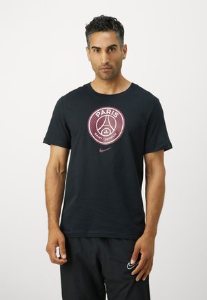 PSG CREST TEE - Article de supporter d'équipe de club - black