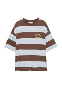 TEXT STRIPED - Triko s potiskem - brown