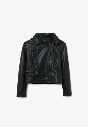 Imitatieleren jas - gunmetal