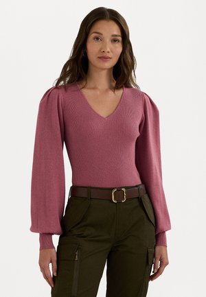 Lauren Ralph Lauren COTTON BLEND BLOUSON SLEEVE SWEATER - Neule - rose blush