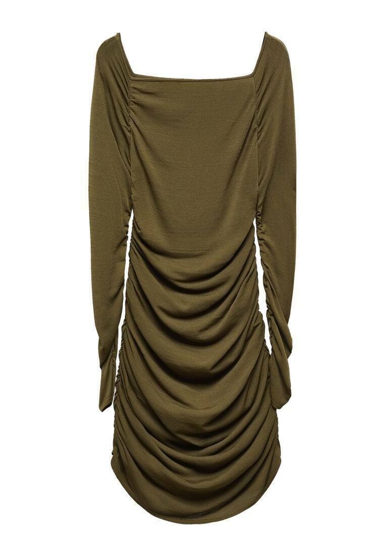 Mango Gebreide jurk kaki Mango Gebreide jurk kaki