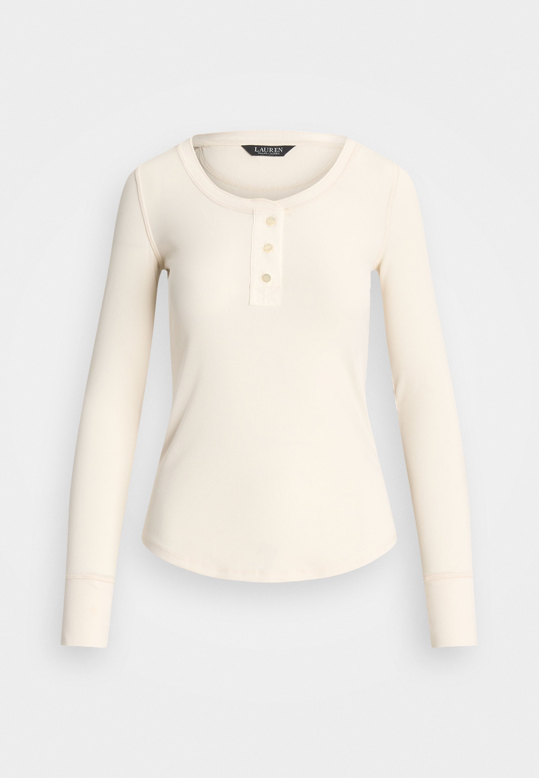 売れ筋商品|||ラルフローレン Tシャツ レディース トップス Stretch Cotton Henley Top - Long sleeved top - mascarpone cream Lauren Ralph Lauren STRETCH COTTON LONG SLEEVE HENLEY TEE