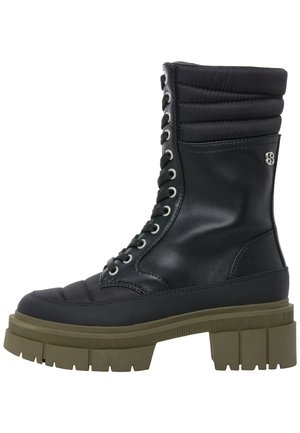Platform ankle boots - black khaki