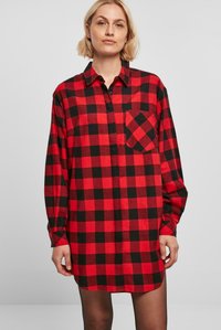 Urban Classics - CHECK FLANNEL  - Robe chemise - black red Image miniature 1