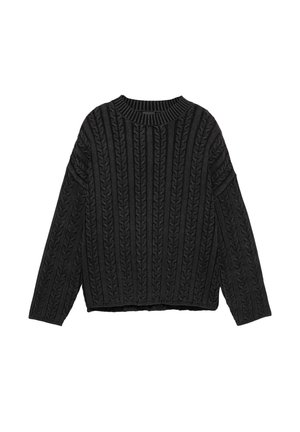 ACID WASH CABLE - Svetr - black