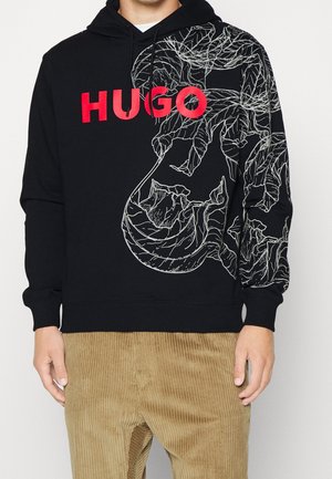 HUGO Felpa con cappuccio - black