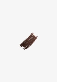 Campione di trucco marrone con un aspetto texture, caratterizzato da bordi irregolari e una finitura opaca su sfondo bianco.