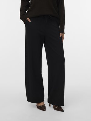 Vero Moda VMEVA WIDE STRING PANT - Spodnji deli trenirk - black