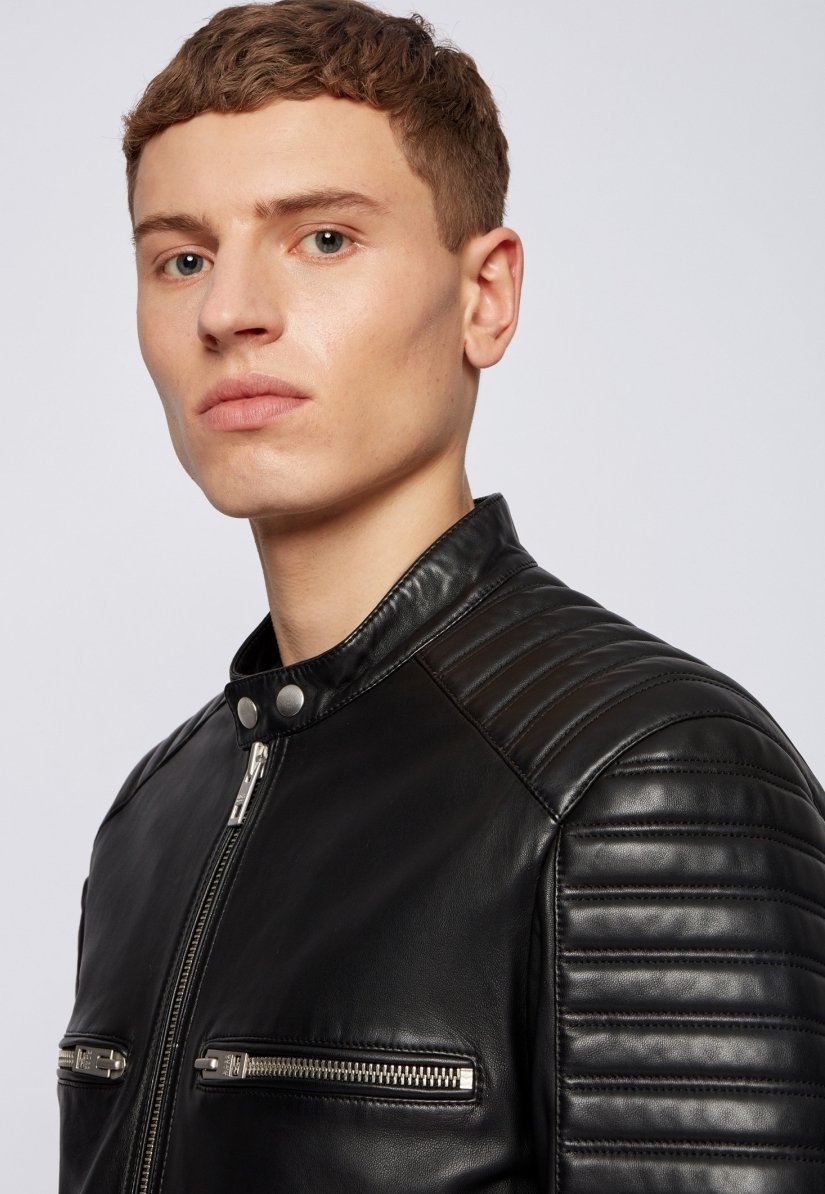 casual leather motorcycle jacket