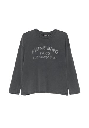 ANINE BING, ANINE BING IVAN LONG SLEEVE PARIS STENCIL - WASHED BLACK - Camiseta de manga larga - black