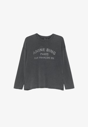 ANINE BING, ANINE BING IVAN LONG SLEEVE PARIS STENCIL - WASHED BLACK - Camiseta de manga larga - black