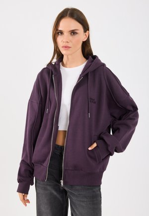 Sweat zippé - 19-3316 tcx plum perfect with wash