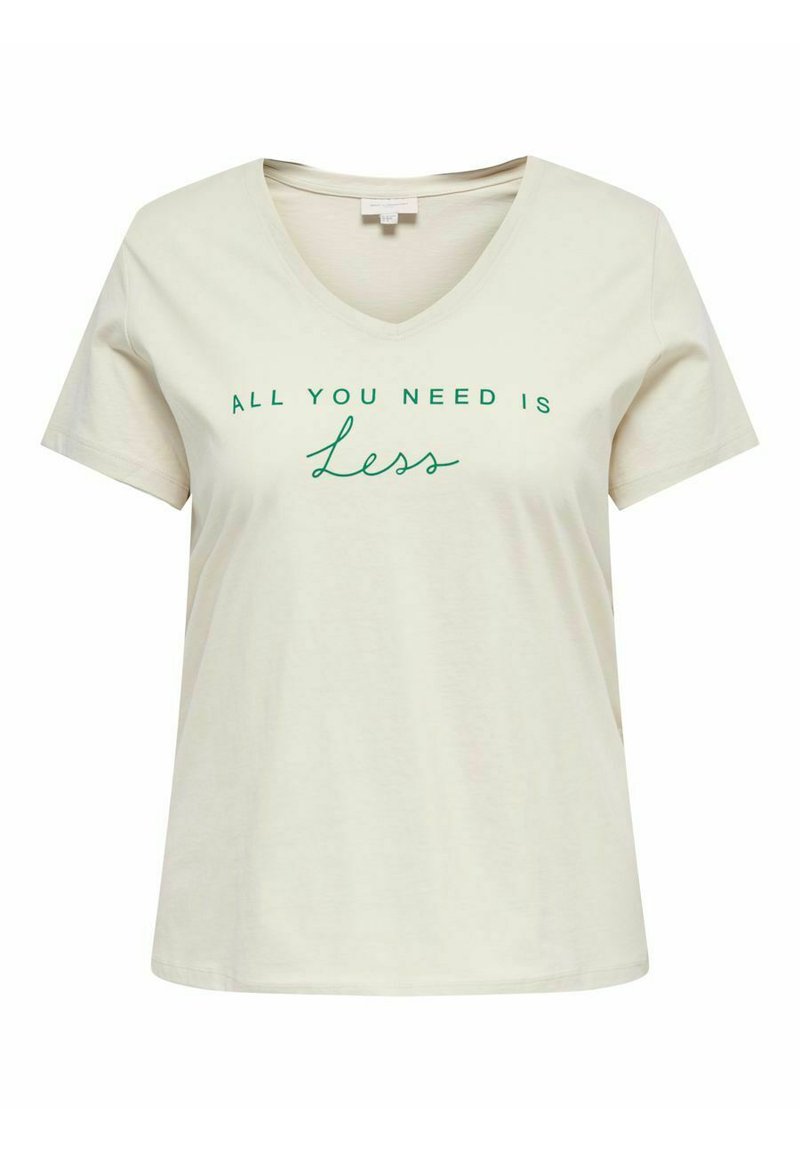 Damen T-Shirts | ONLY Carmakoma CURVY REG V-AUSSCHNITT- T-Shirt print moonbeam/offwhite - BO04454 Damen T-Shirts | ONLY Carmakoma CURVY REG V-AUSSCHNITT- T-Shirt print moonbeam/offwhite - BO04454