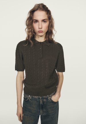 SHORT SLEEVE  - Polo - mottled dark brown