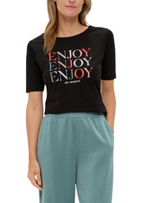 s.Oliver STRETCH - T-Shirt print - schwarz
