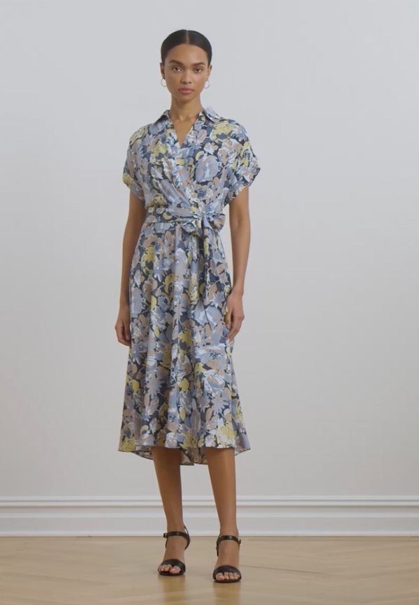 FRATILLIO FLORAL BELTED CREPE DRESS - Day dress3