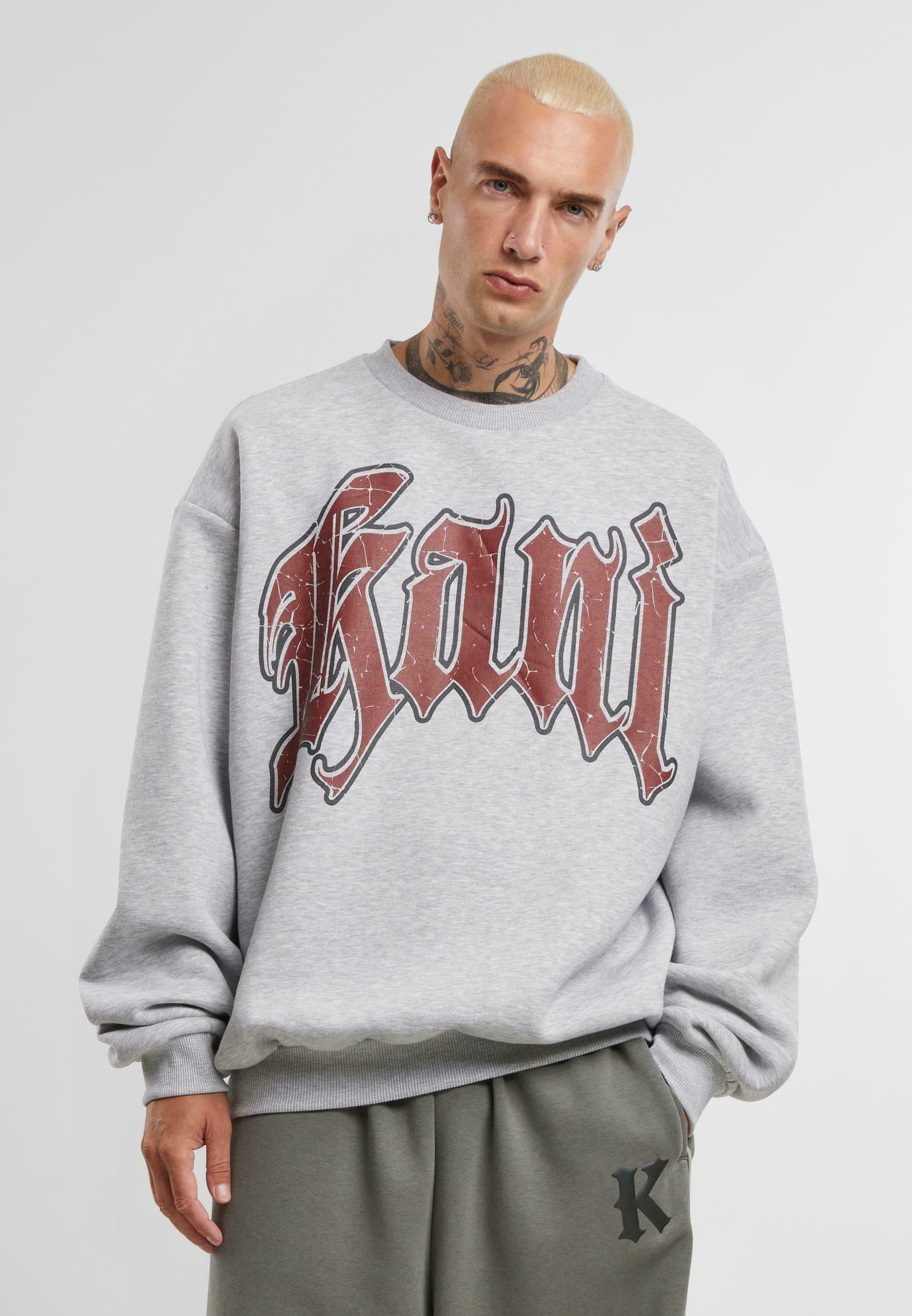 KARL KANI◆カールカナイ Inside Out Crew [Dark Gray] Mikina Karl Kani Kani Inside Out Crew dark grey/ light blue