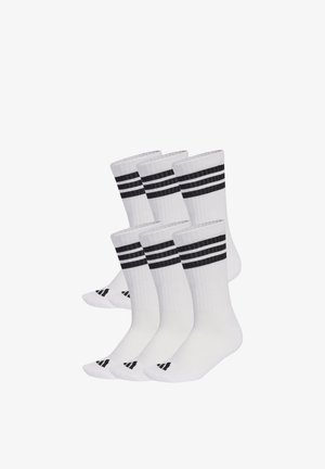 3 STRIPES ESSENTIALS CUSHIONED CREW 6 PAIR PACK - Calcetines de deporte - white/black/black