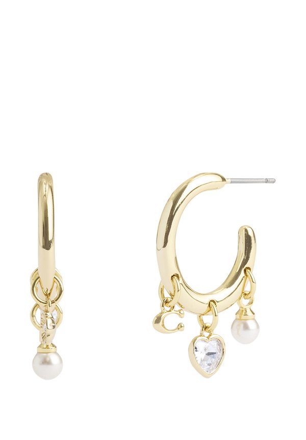 SIGNATURE CHARM HOOP - Earrings - natural